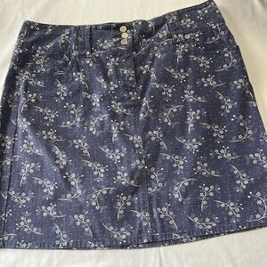 LOFT Ann Taylor Denim Short Stretch Skirt Sz 8